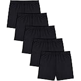 FEQO 5 Pack Toddler Girls Bike Shorts Cotton Girls Cartwheel Shorts Under Dress Dance Shorts for Baby Girls