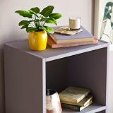 Vida Designs Oxford 4 Tier Cube Bookcase Grey Wood Shelving Unit view 4