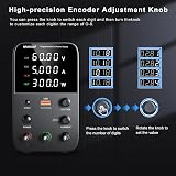 NANKADF DC Power Supply 0-60V 0-5A USB Fast Charge 18W CC/CV 4-Digit Display view 3