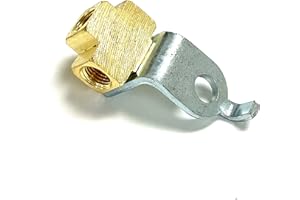 The Stop Shop 3-Way Female Brake Line Tee For 3/16 Inch Tube With Mounting Bracket For Inverted Flare Fittings, All 3/8"-24 threads Ports (One Piece)