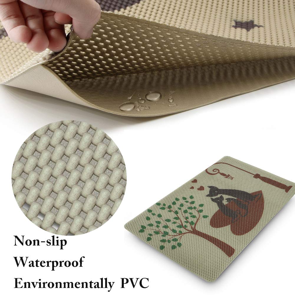 RioRand Cat Litter Mat Trapper Mat 30X18 Inch Honeycomb Double Layer Design Easy Clean Pet Feeding Mat for Litter Boxes
