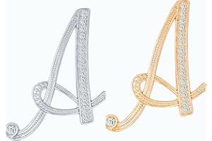 HAFILO 2 pieces initial letter brooch pin for women 26 letters fashion brooches collar pins for clothes Dress hat bulk