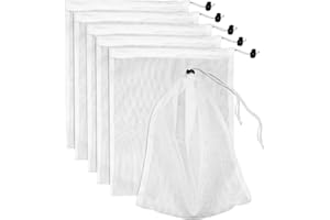 YEEZUNPU 6Pcs Pool Vacuum Replacement Mesh Bag, Pool Leaf Vacuum Net Bag Fine Mesh with Locking Cord, Pool Vacuum Filter Bag, Pool Cleaner Bag Suitable for Pools Aquariums Ponds Collecting Leaves and Debris