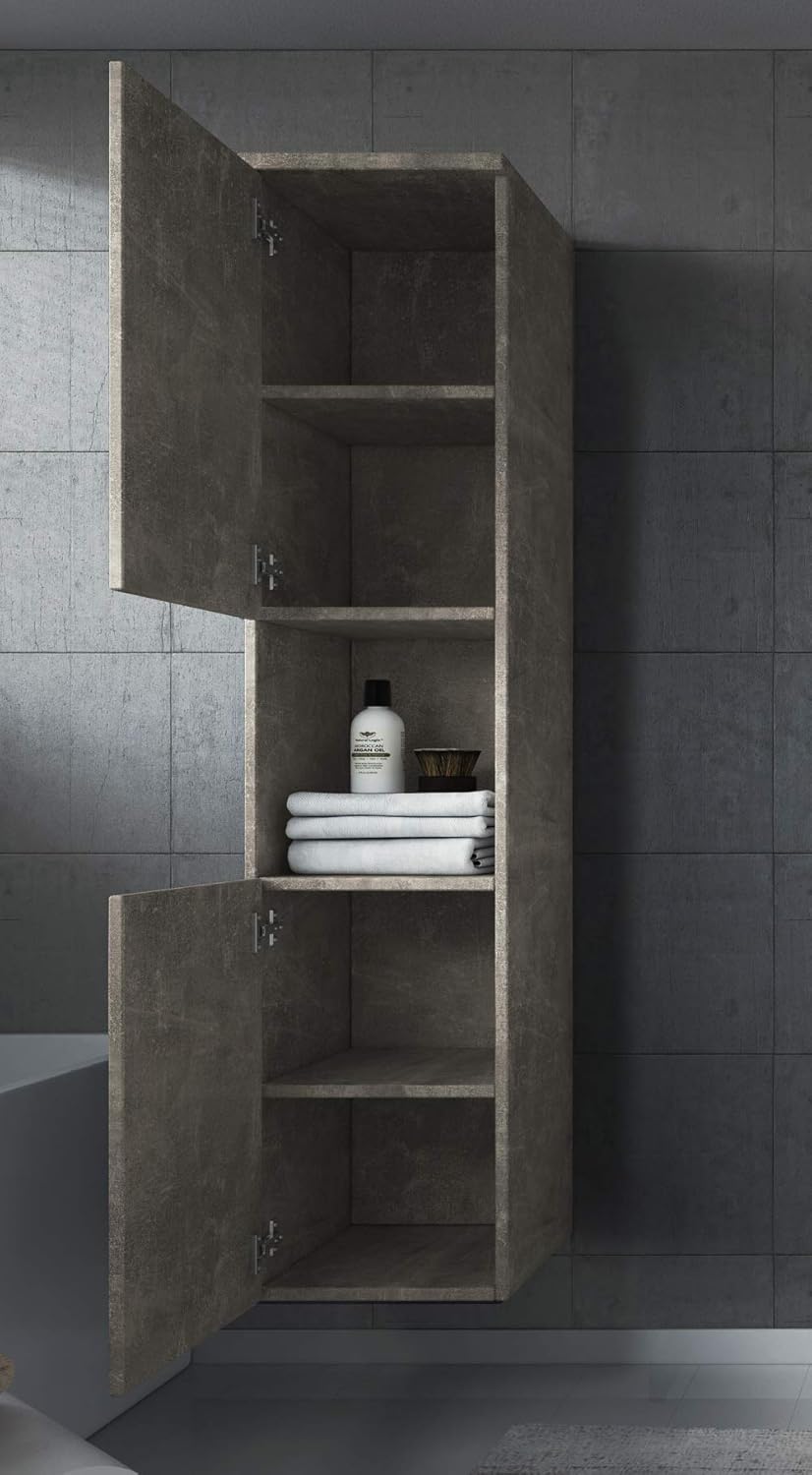 Badezimmer Schrank Montreal 131 cm Beton Regel Schrank Hochschrank
