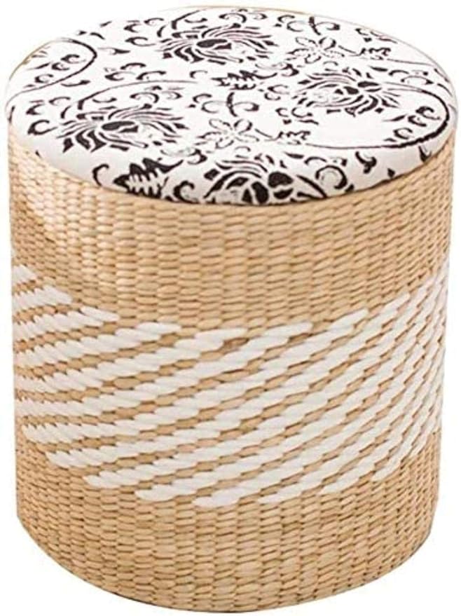 Hocker, einfacher Aufbewahrungshocker/Strohfußschemel, Home Rattan