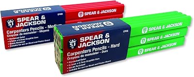 Spear & Jackson CPMR Carpenters Pencils Medium Red Pack of 12