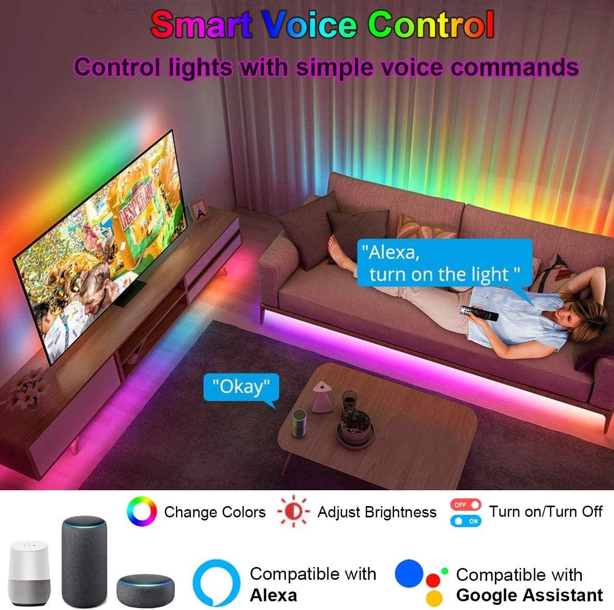 15m wifi tiras led smart rgb 5050 tiras