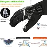 MOREOK Waterproof Windproof Winter Gloves 3M Thinsulate Touchscreen Black M view 3