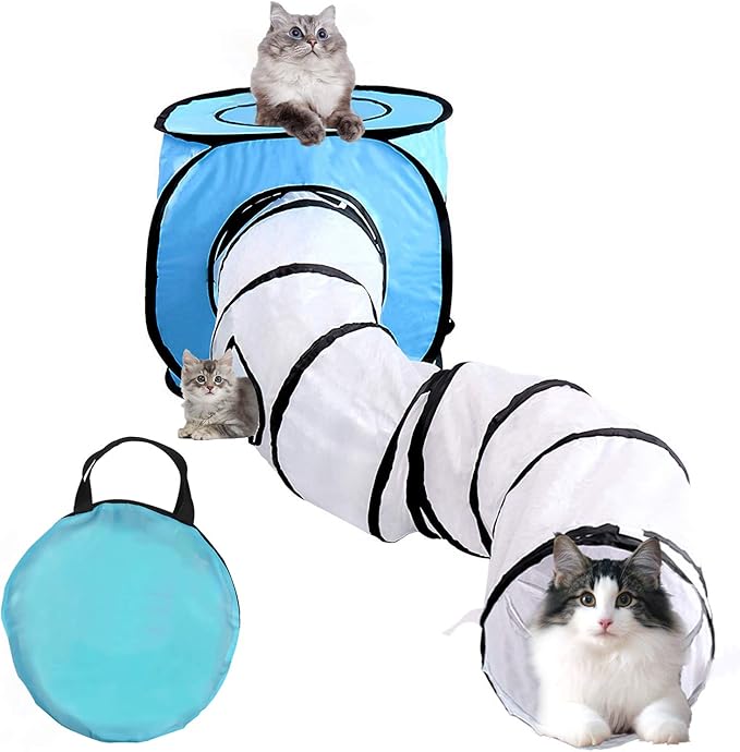 Vanplay Katzentunnel Faltbarer KätzchenKatzenspielzeugTunnel und Zelt