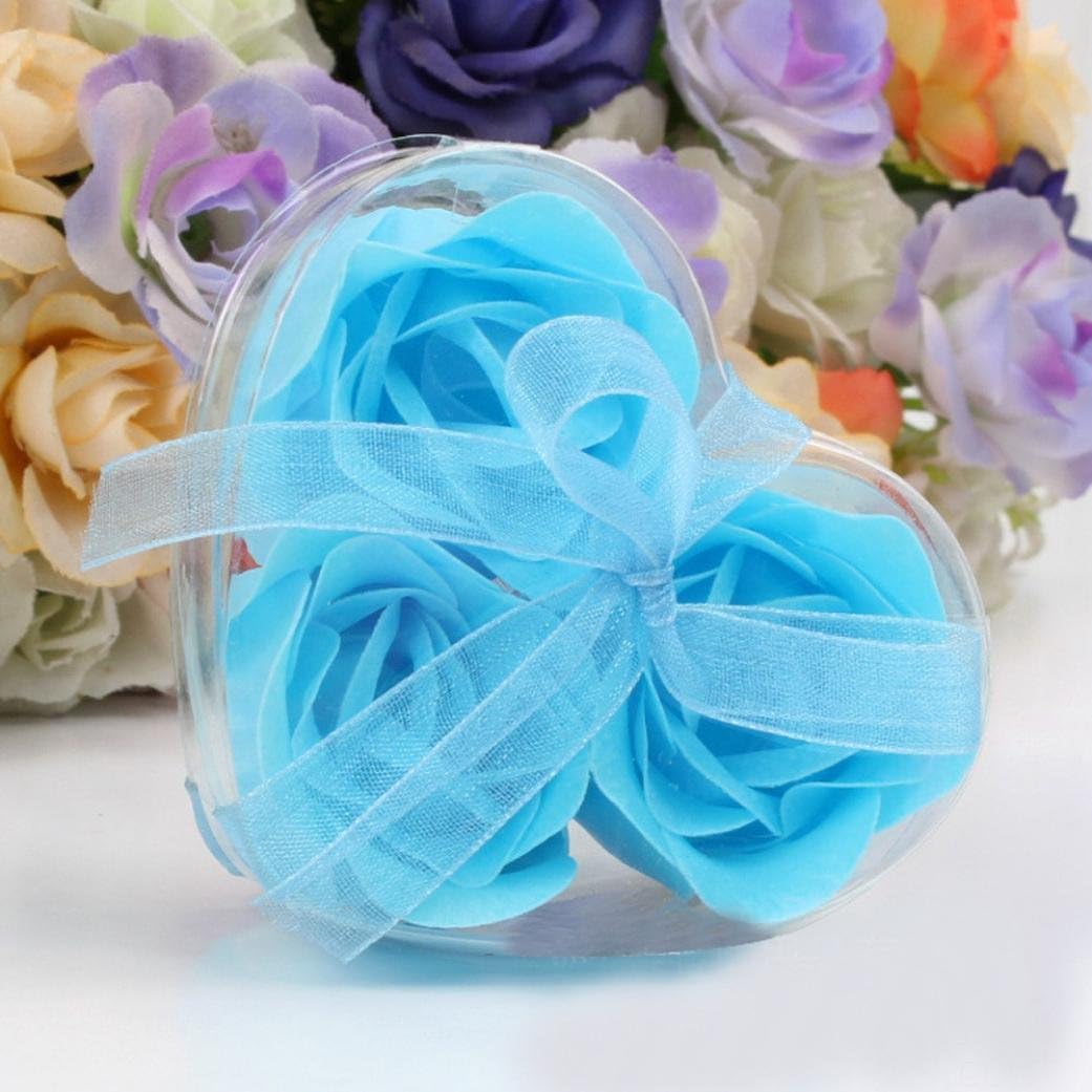 Amyline 3Pcs Soap Scented Rose Flower Petal Bath Body Wedding Party Gift