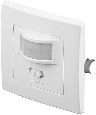 Smart Planet® Hochwertiger Infrarot Bewegungsmelder zur Unterputz-Wandmontage; 160 ° Erfassung, 9 m Reichweite, für Innen (IP