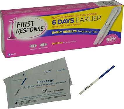 Amazon Com 1 X First Response Pregnancy Test 2 Tests And 2 X Ultra Early 10miu Pregnancy Test Strips Old Style Health Personal Care