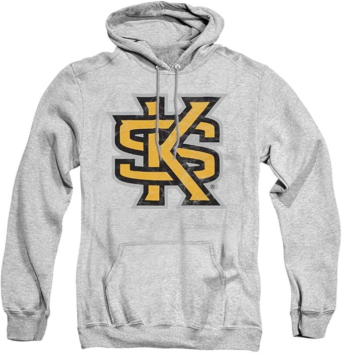 Kennesaw State University Official Distressed Primary Logo Unisex Adult PullOver Hoodie