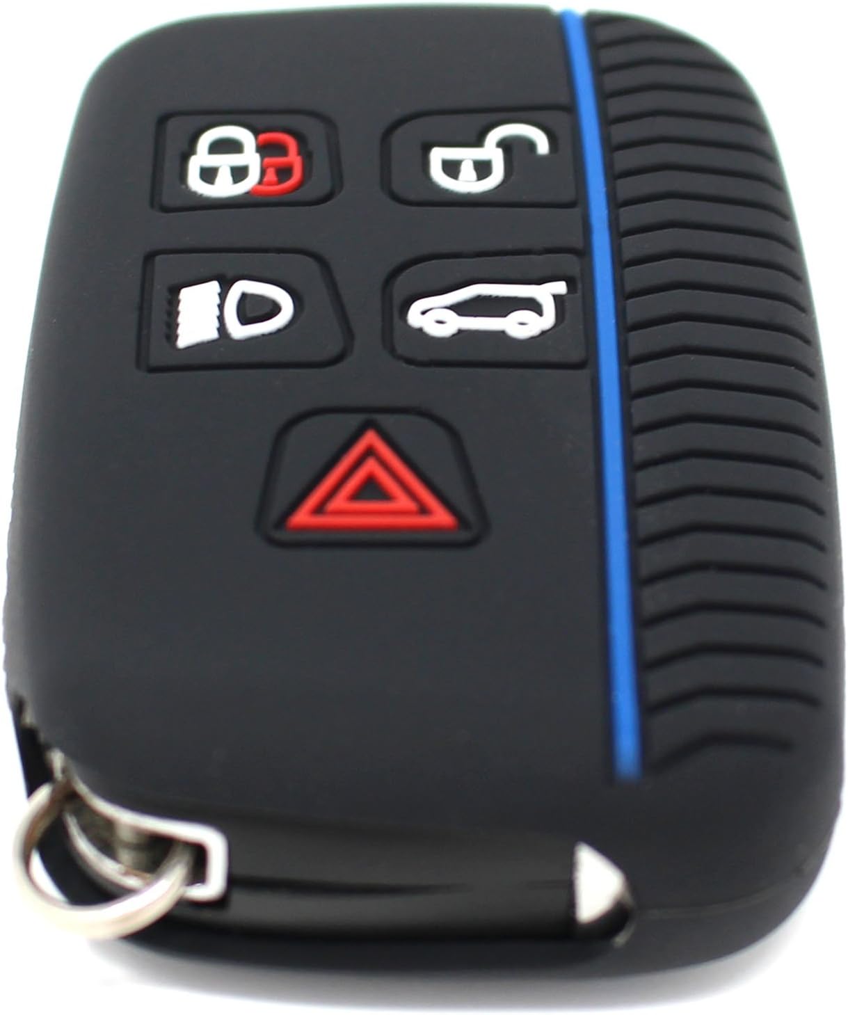 Finest-Folia LA silicone key cover for 5-button car keys, Schwarz Blau - Image 4