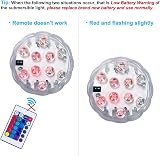Anziner 2 Pack Submersible LED Lights RGB 16 Colors Waterproof IP68 Remote view 7
