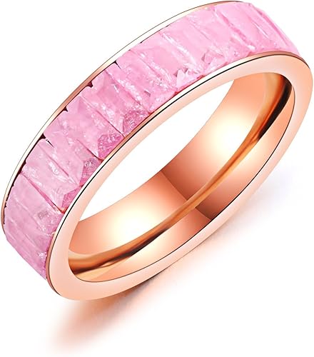 Amazon Aiks ジュエリー ブランド シンプル レディース リング ピンク ステンレス 指輪 ジルコニア 波紋 17号 可愛い 恋人 記念日 人気 ギフト リング 通販