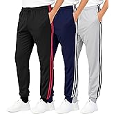 Real Essentials 3 Pack: Boys' Athletic Jogger Sweatpants - Kids Teens Youth Active Sports Pants with Pockets (Sizes 5–18)
