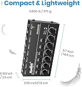 Moukey MAMX2 Audio Mixer 6-Channel Stereo/Mono USB 5V Power view 7