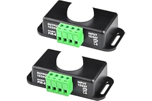 AUTIDEFY 2-Pack DC 12V 24V Dimmable PIR Human Motion Activated Sensor Switch,LED Strip Light Sensor Switch,Controller with Embedded PIR Probes.