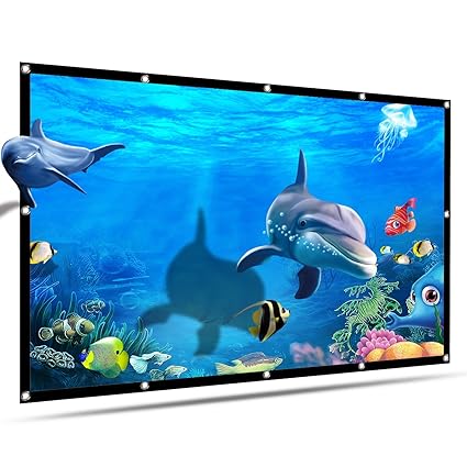 OWLENZ Beamer Leinwand Tragbar 100 Zoll 16:9 HD Heimkino Einfache Zusammenfaltbare Projektionsleinwand für Beamer Knitterfest