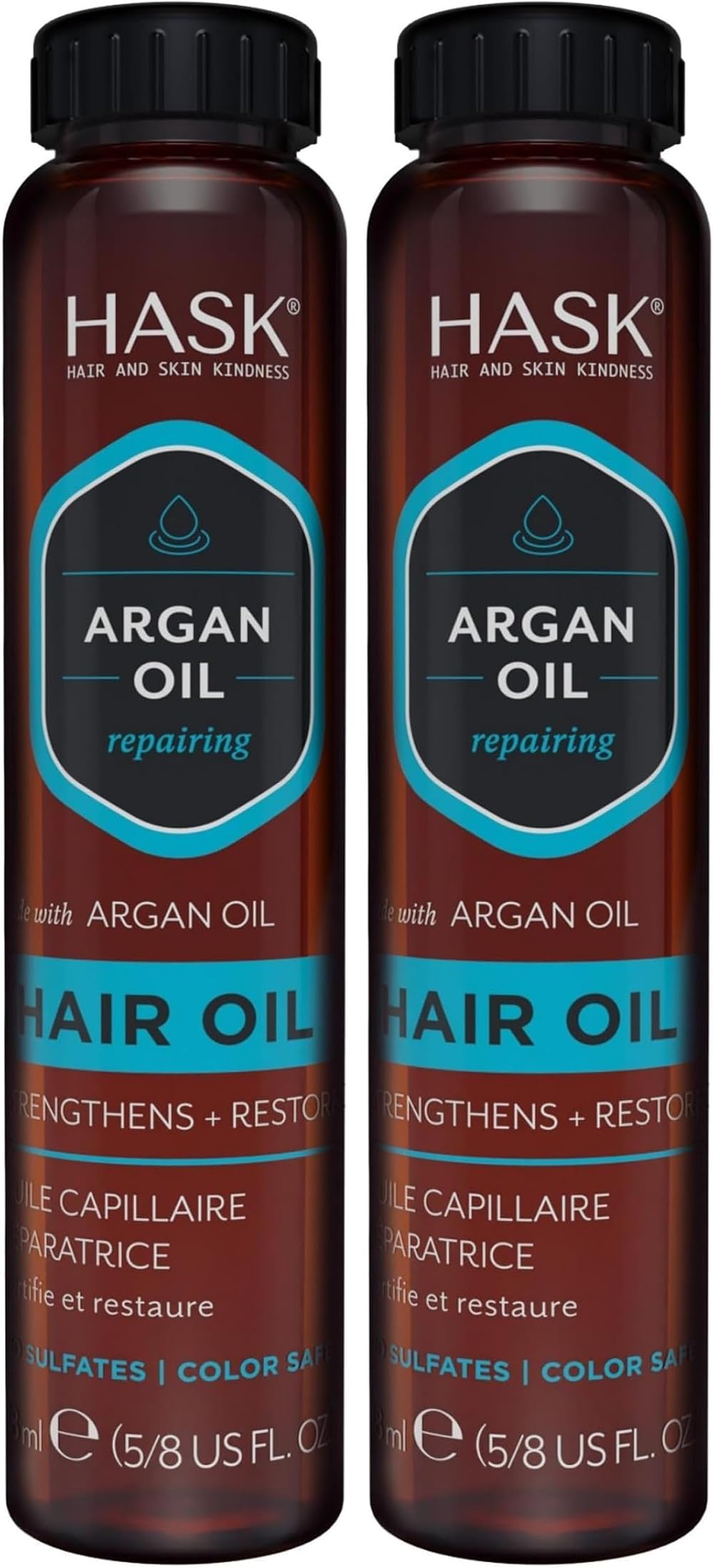 HASK Argan Oil Shine Vial Repairing Hair Oil 18ml Pack of 2