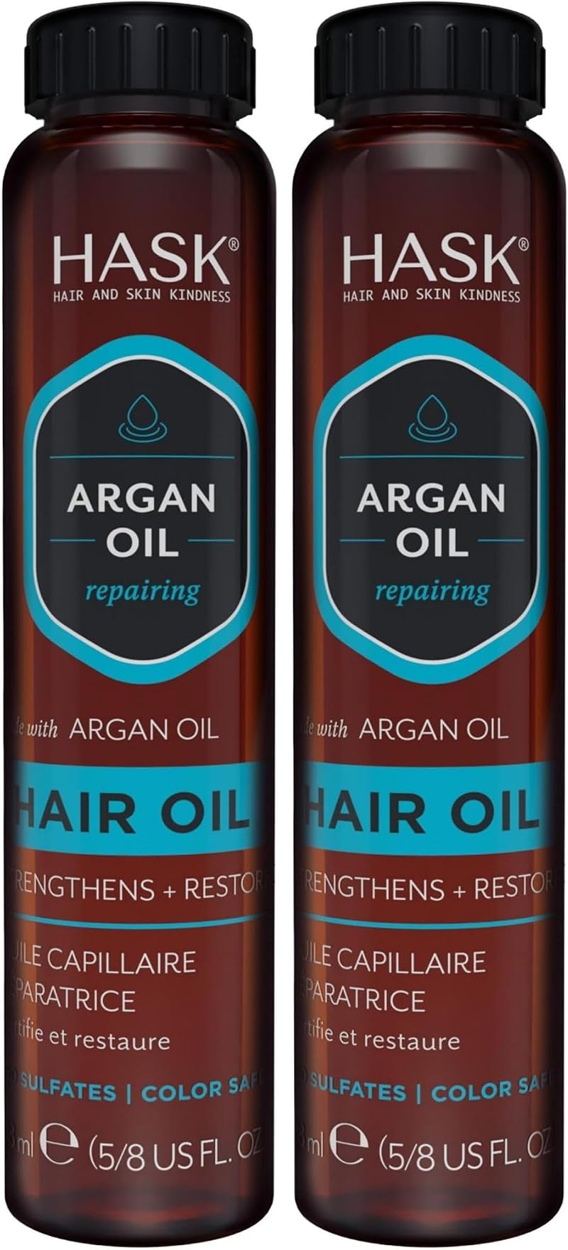 HASK Argan Oil Shine Vial Repairing Hair Oil 18ml Pack of 2