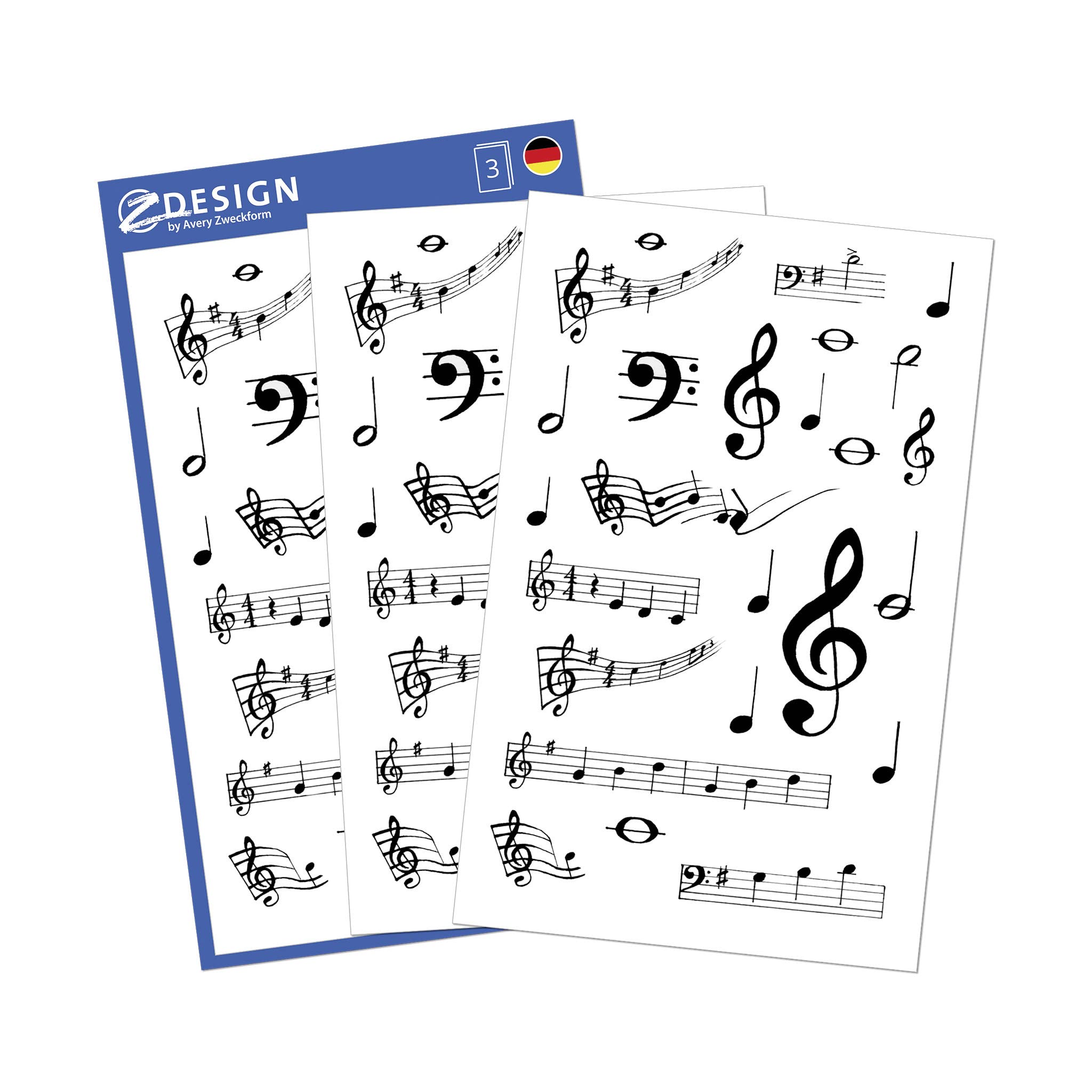 Avery Zweckform 55151 Decoration Decal, Musical Notes, 75 Stickers