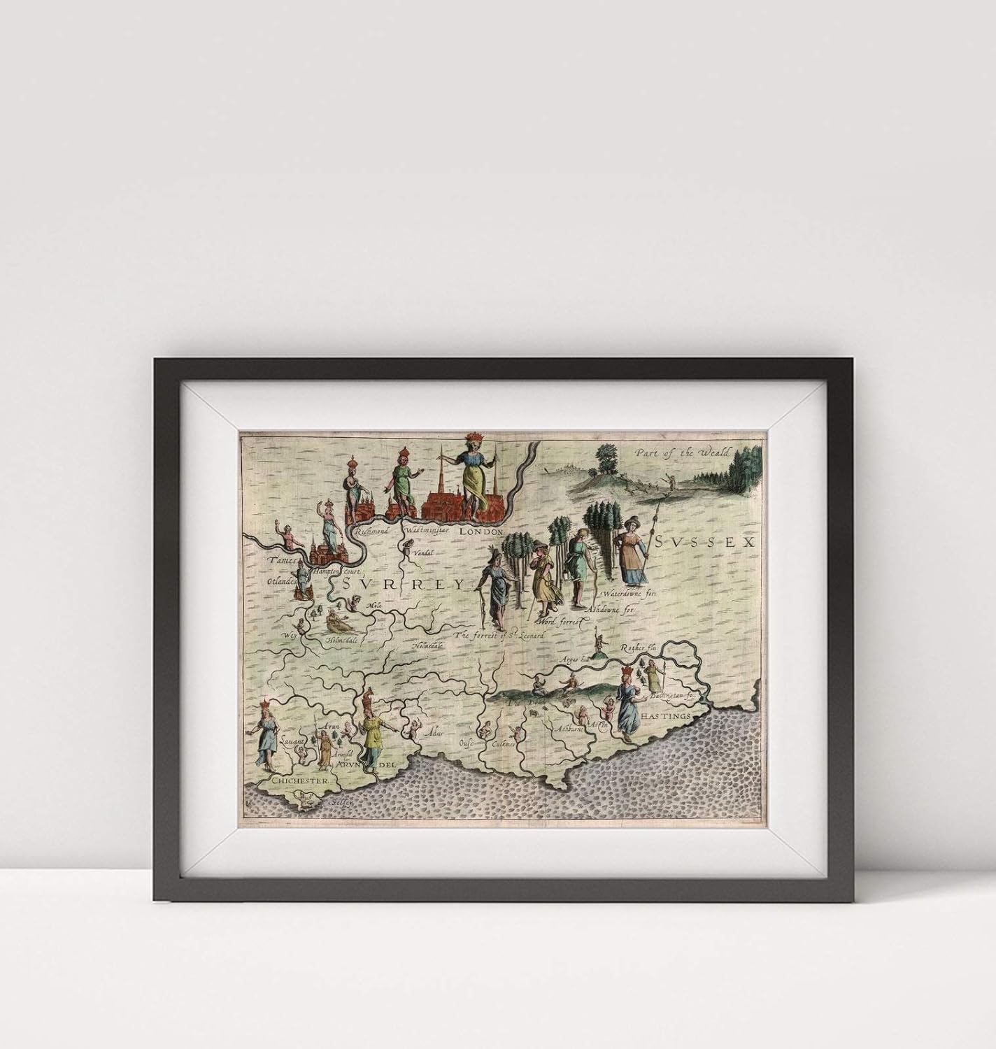 Infinite Photographs 1622 Map of |Surrey, Sussex|Title: (Surrey, Sussex.)