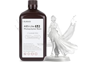 DEEPLEE ELEGOO ABS-Like Resin 3.0, Photopolymer Resin UV Curing 405nm, Upgraded ABS 3D Printing Resin, Higher Precision, Lower Shrinkage 3D Resin for LCD/MSLA/DLP 3D Printer, Translucent 2000G