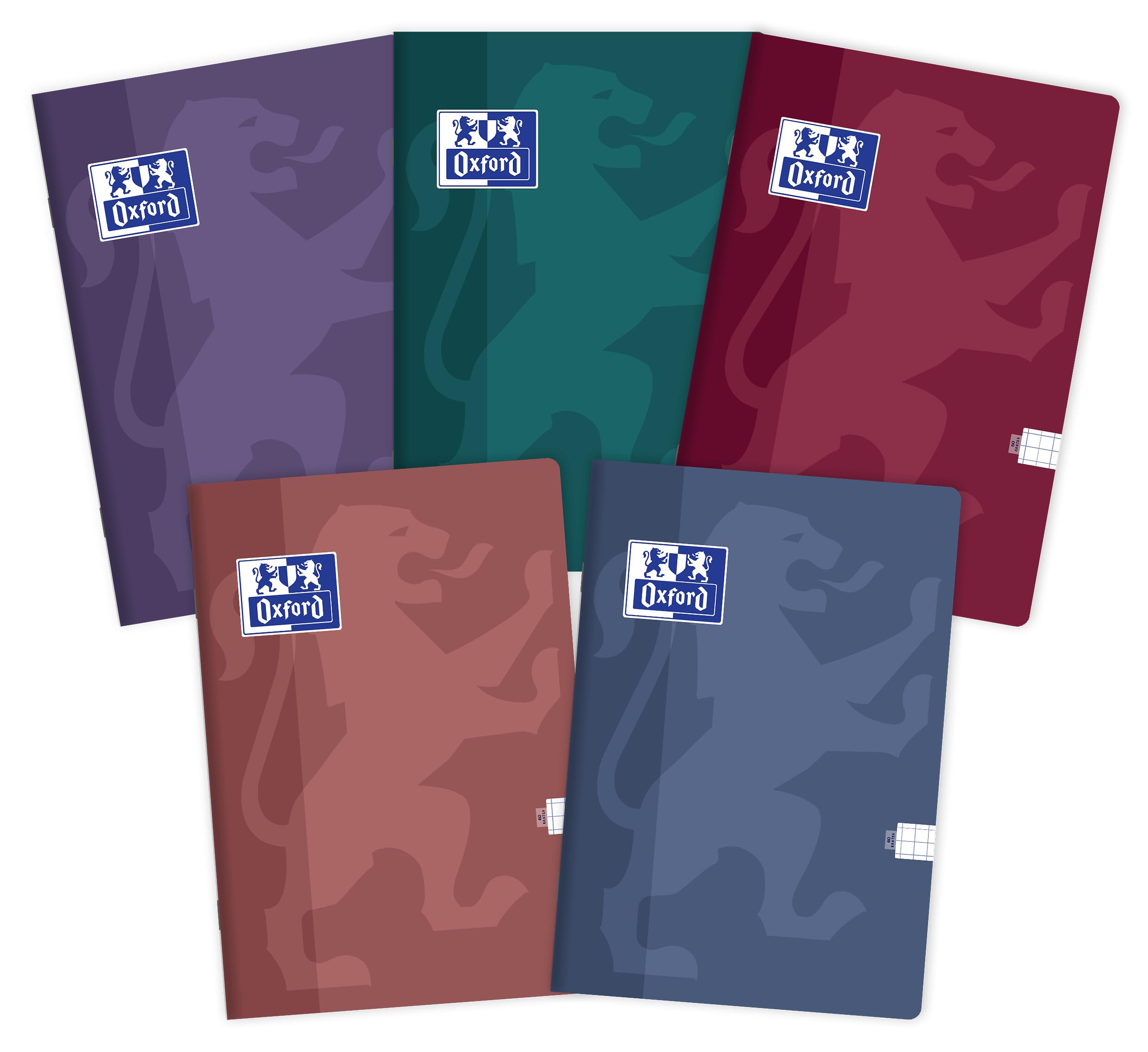 Oxford Touch Exercise Book A4 Exercise Book 60 Sheets Squared Pack of 5 Envelope Assorted Colours
