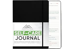 PRODUCTIVITY STORE Gratitude Journal & Self Care Journal - Guided Journal, Mindfulness Journal & Mental Health Journal All-In-One - Premium Daily Journal For Women & Men - A5 5.8" x 8.3" - Black