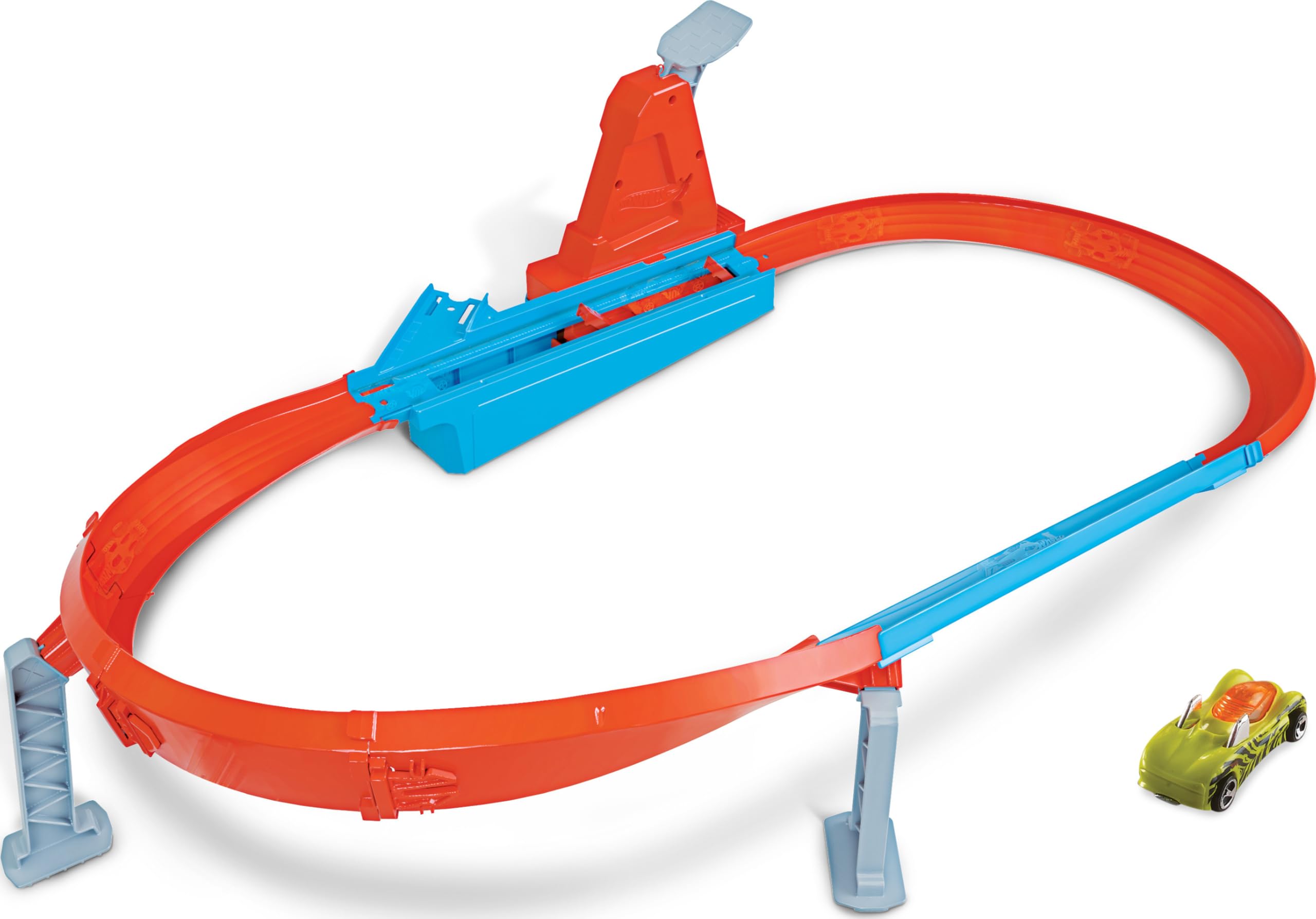 Hot Wheels Toy Car Track Set, Rapid Raceway Champion, Multi-Car Launcher, Connects to Other Sets, Includes 1:64 Scale Car