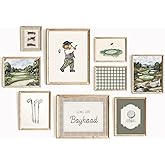 Vintage Sports Nursery Wall Art Decor Teddy Bear Golf Prints Baby Toddler Boy Room Canvas Wall Decor Bear Nursery Pictures Sport Animal Pictures Vintage Golf Artwork for Bedroom 12x16x9 Inch Unframed