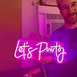 Let's Party Neon Sign, LED Neon Lights for Bedroom