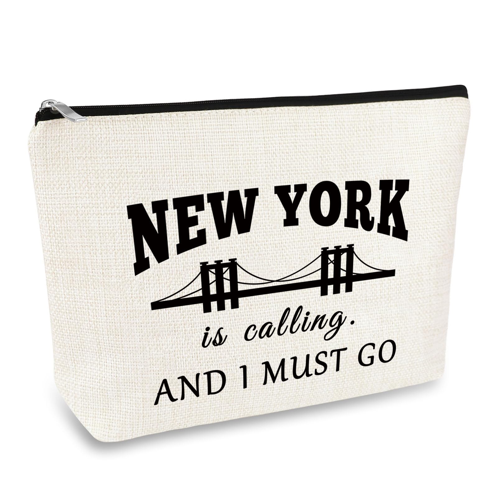 New York Travel Gift Makeup Bag NYC Gift for Girls Women New York Souvenir Cosmetic Bag NYC City Themed Gifts Girls Trip Weekend Gifts City Walk Zipper Travel Toiletries Pouch