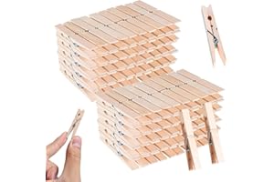 SenseYo 100 Pcs 1.9 Inch Wooden Clothespins Clips for Hanging Clothes, Craft, Home