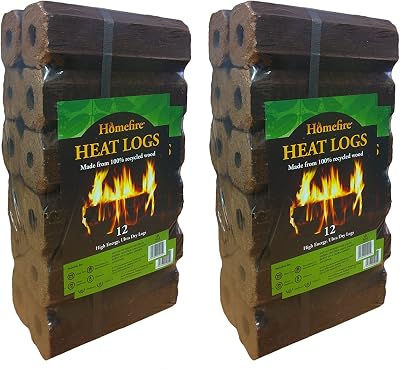 Homefire High Energy Ultra Dry Heat Logs Open Fire 24 Logs Eco Wood Fuel