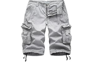 FOURSTEEDS Women's Cotton Zipper Front Multi-Pocket Twill Bermuda Women Cargo Shorts
