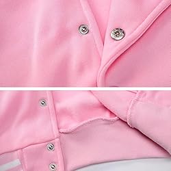 babyhealthy Womens Crop Varsity Jacket Button Down