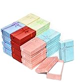AQUEENLY 24-Piece Gifts Box Set, Jewelry Gift Boxes for Rings, Pendants, Earring, Necklaces - Cardboard Jewelry Boxes for Anniversaries, Weddings, Birthdays, Assorted Colors - 3.2 x 2.0 x 1.1 Inches