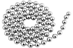 Glory Qin 8mm Stainless Steel Ball Chains & 6 Matching connectors (8mm, 5 feet)
