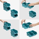 Navaris Interlocking Storage Organiser Drawers x3 Plastic Compartments for view 3