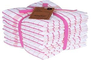 AMOUR INFINI Kitchen Dish Cloths Set of 8 - Ultra Soft, Highly Absorbent, Quick-Drying Terry Cotton Dishcloths 12"x12" Inch W