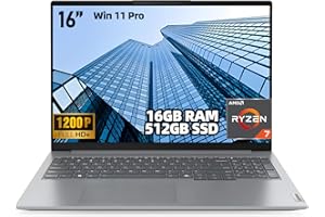 Lenovo ThinkBook 16 G7 ARP Business Laptop, 16" WUXGA (1920×1200) IPS, AMD Ryzen 7 7735HS, 16GB DDR5 RAM, 512GB PCIe NVMe SSD