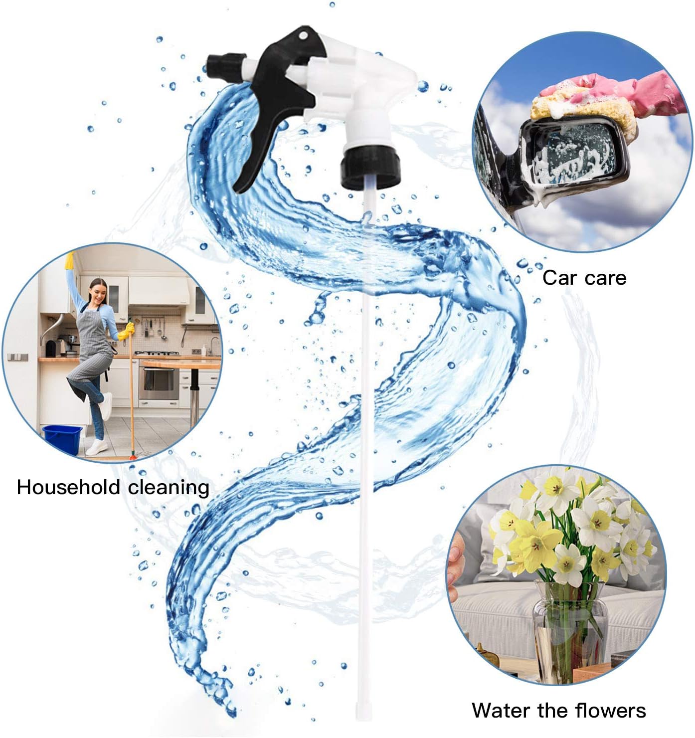12 Pcs Plastic Gardening Replacement Sprayers Nozzles Replacement Parts for Chemical Resistant Nozzles Spray Pumps Nozzles Upgraded Adjustable Nozzle With Straw Suitable for round 28/400 neck bottles : Garden & Outdoor