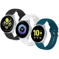 IEOVIEE 20mm Wide Band Compatible with Samsung Galaxy Watch Active 2 40mm 44mm, Soft Silicone Replacement Wristband for…