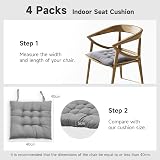 DKIEI Seat Pads for Dining Chairs Set of 4 40x40cm Grey Cushions view 6