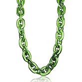 LCPQMZGH Jumbo Plastic Chain Necklace Hip Hop Rapper Gold Chain for Party Costume Accessory, 31.5Inch/35.4Inch/39.4Inch