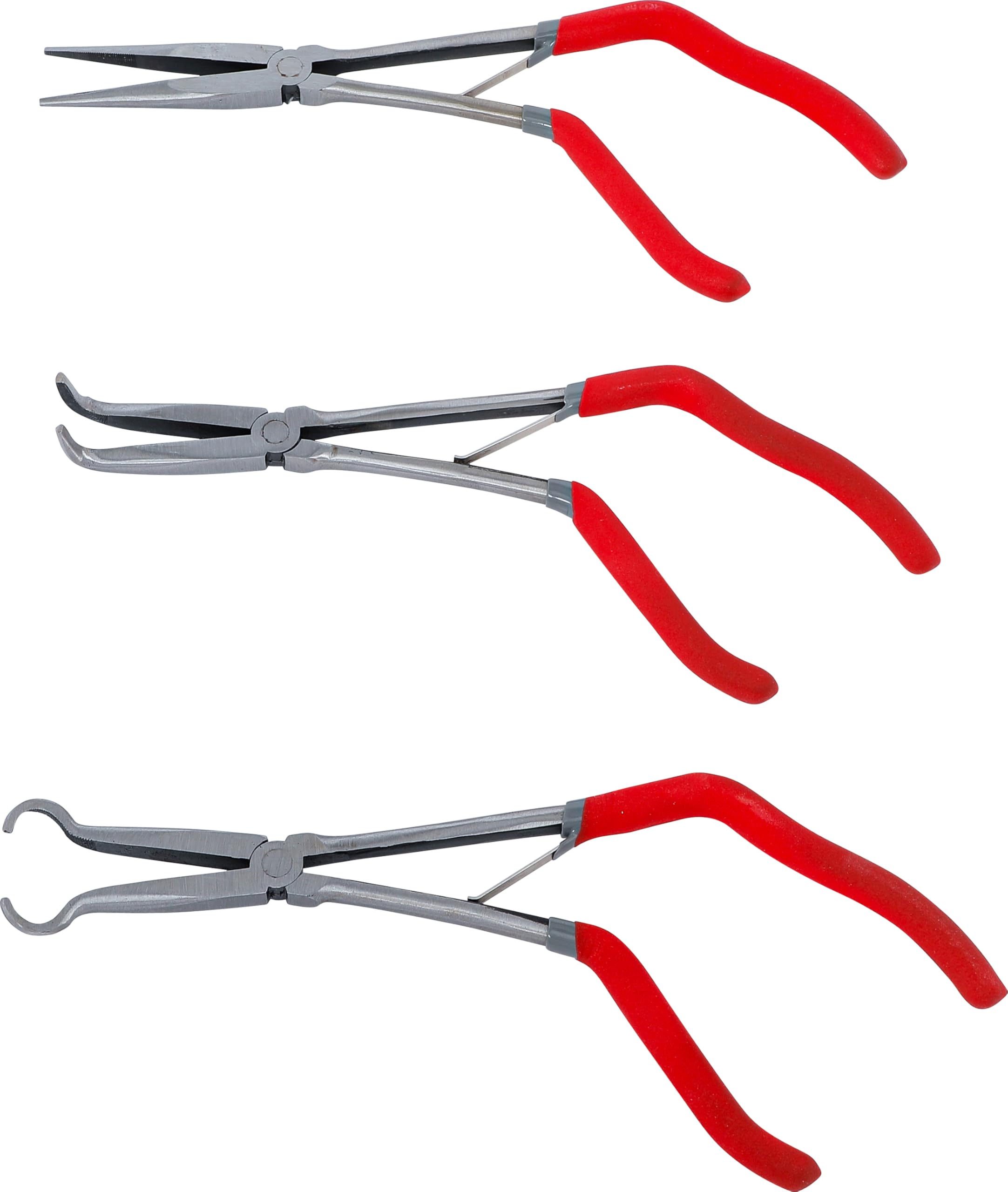 BGS DIY 84528 | Long Nose and Long Nose Spark Plug Pliers | with Pistol Grip | 275 mm | 3 pcs.