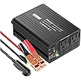 [Updated] 600W Power Inverter for Vehicles 12v to 110v, Dual DC to AC Car Inverters Converter Car Adapter for Wall Plug Outlet with USB C 65w/24W Fast Charge for Laptop Road Trip/Long Drive/Camping